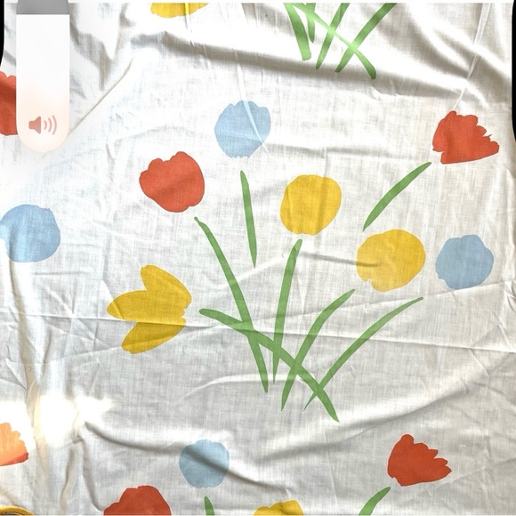 Vintage 1981 Marimekko Dan River Twin Fitted Sheet Seven Flowers Print Tulips - Picture 2 of 6